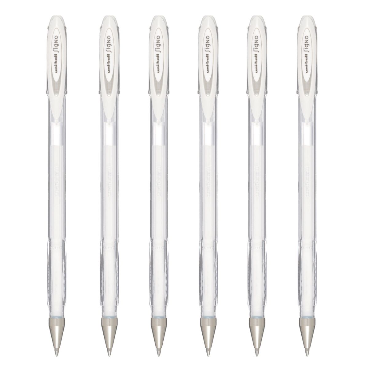 UNI BALL - UNI Signo UM-120AC Bolígrafo Tinta Gel Pastel Blanco Packx6