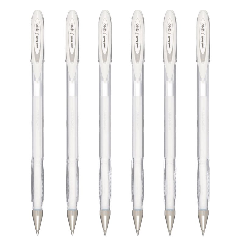 UNI BALL - UNI Signo UM-120AC Bolígrafo Tinta Gel Pastel Blanco Packx6