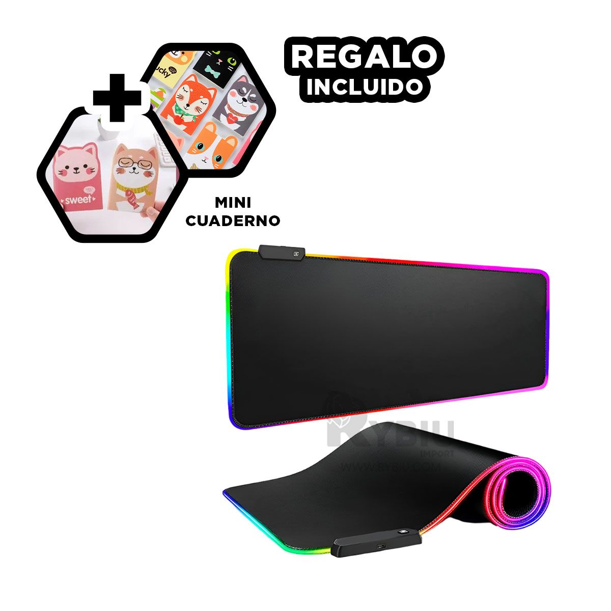 GENERICO - Base Duradera y Resistente en Color Negro Y+Gift Stickers