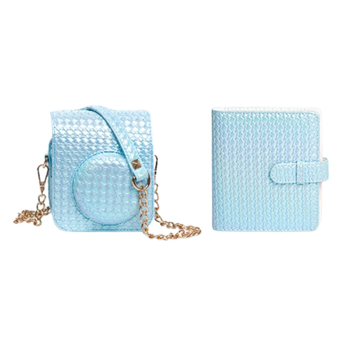 GENERICO - ESTUCHE PARA INSTAX MINI 11, 12 + ALBUM 64 FOTOS - COMBO