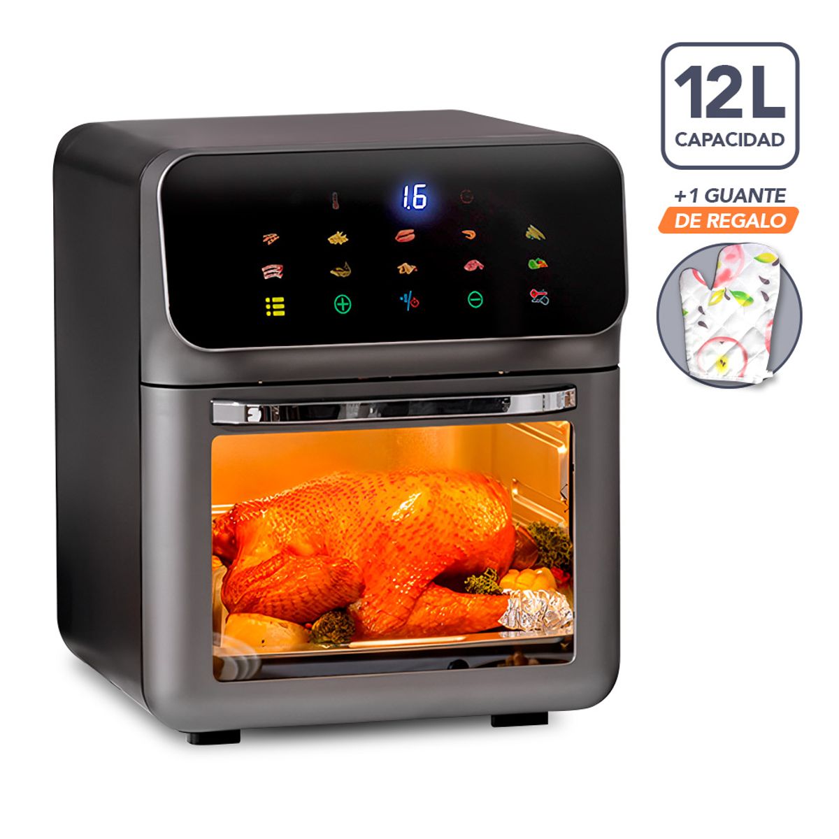 KELLER - Horno Freidora de Aire 2 en 1 Digital 12 Litros Moderno FD1