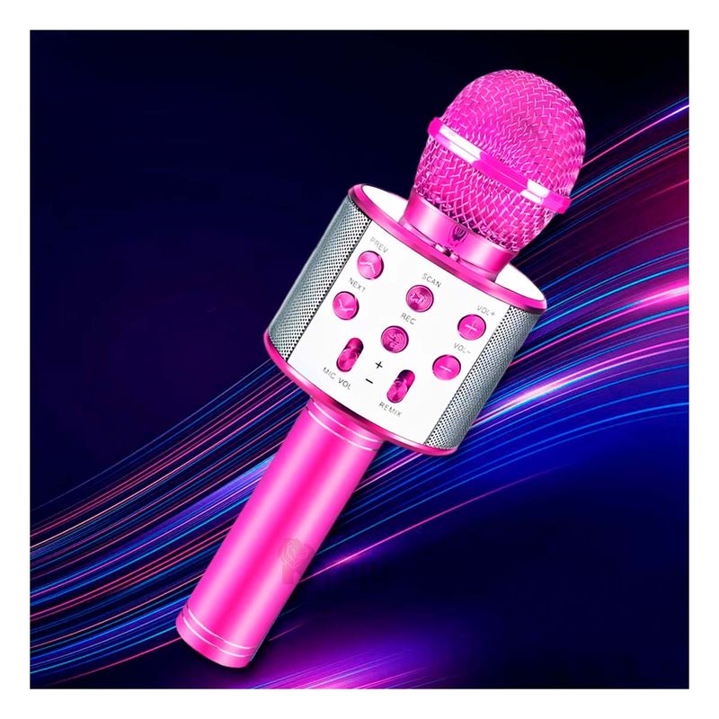 GENERICO - Microfono Inalambrico en Color Fucsia Y+Papel de Regalo