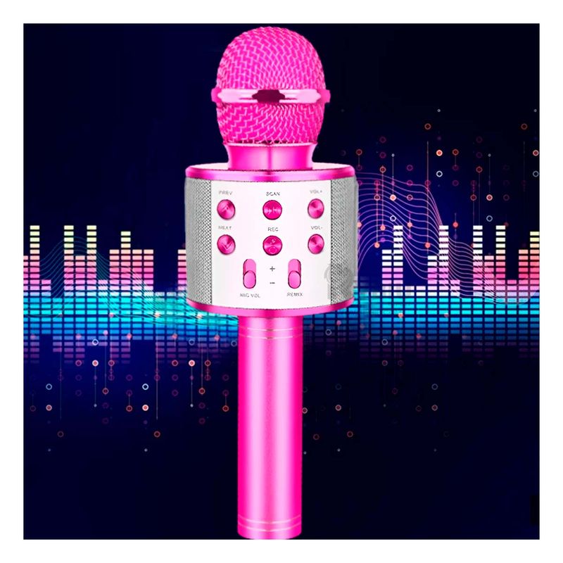 GENERICO - Microfono Practico Compacto Bluetooth en Tono Fucsia