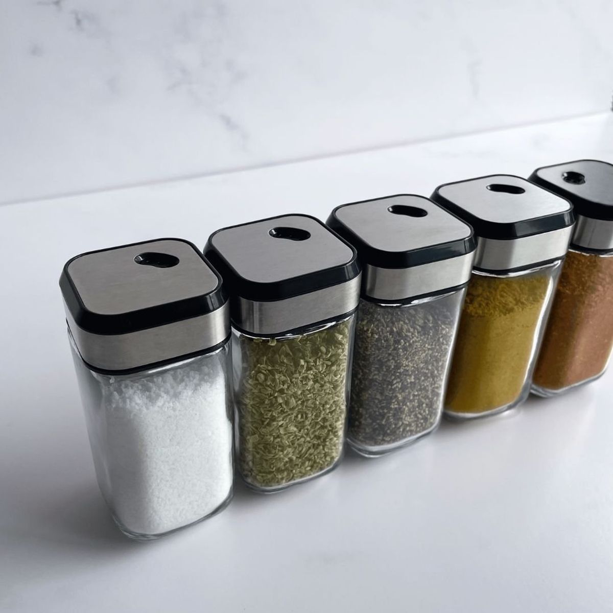 HOGARMAS - Set de 6 Condimenteros con Tapa Giratoria Frasco Especiero