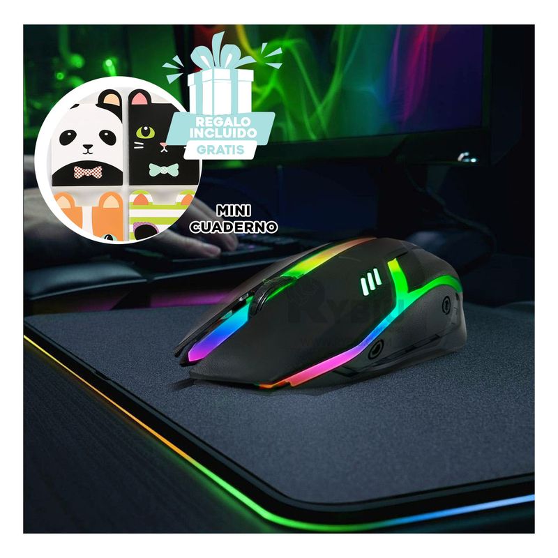 GENERICO - Raton con Scroll Suave para PC Tono Negro Y+Regalo Agendita