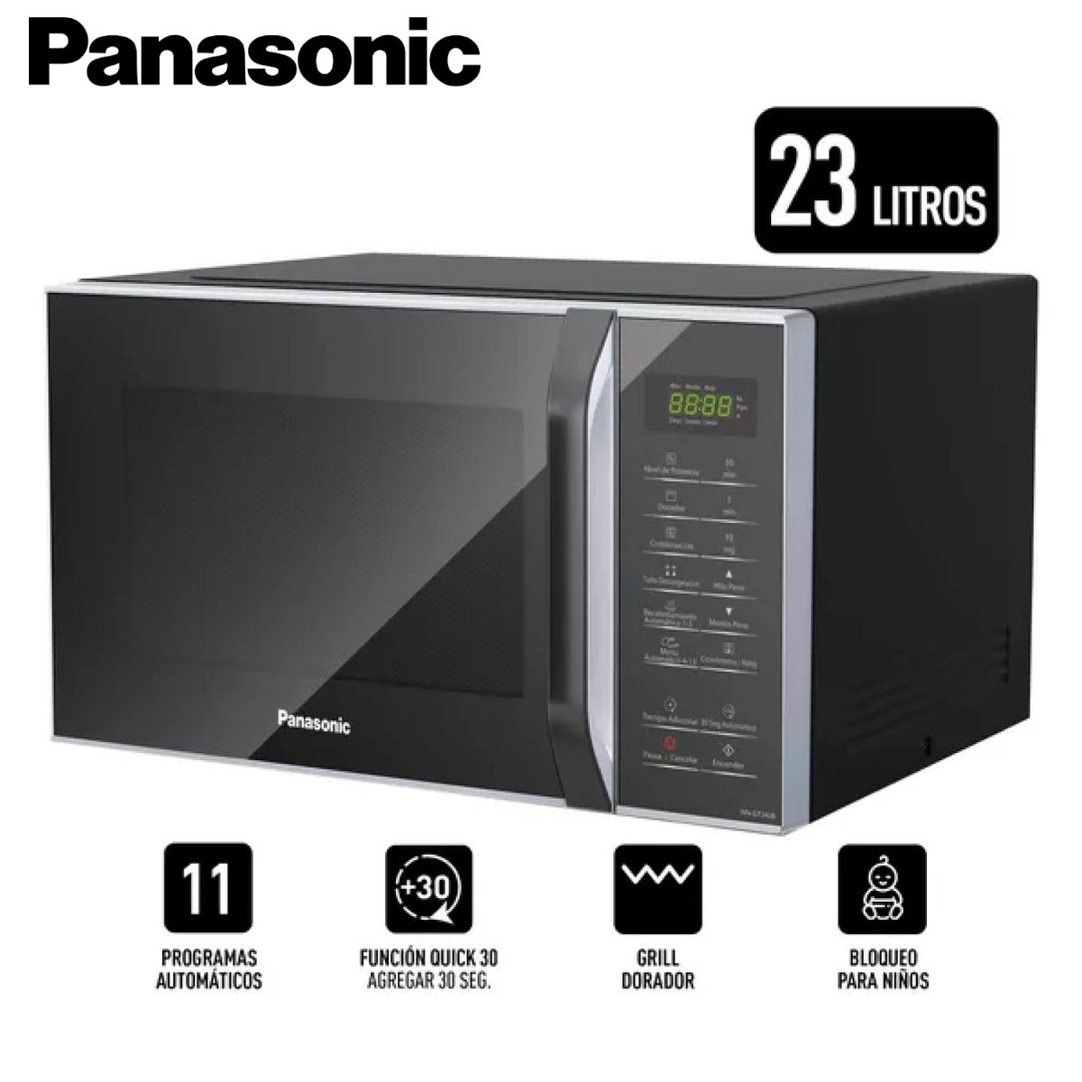 PANASONIC - Horno Microonda Panasonic NN-GT34JBRPK 23L