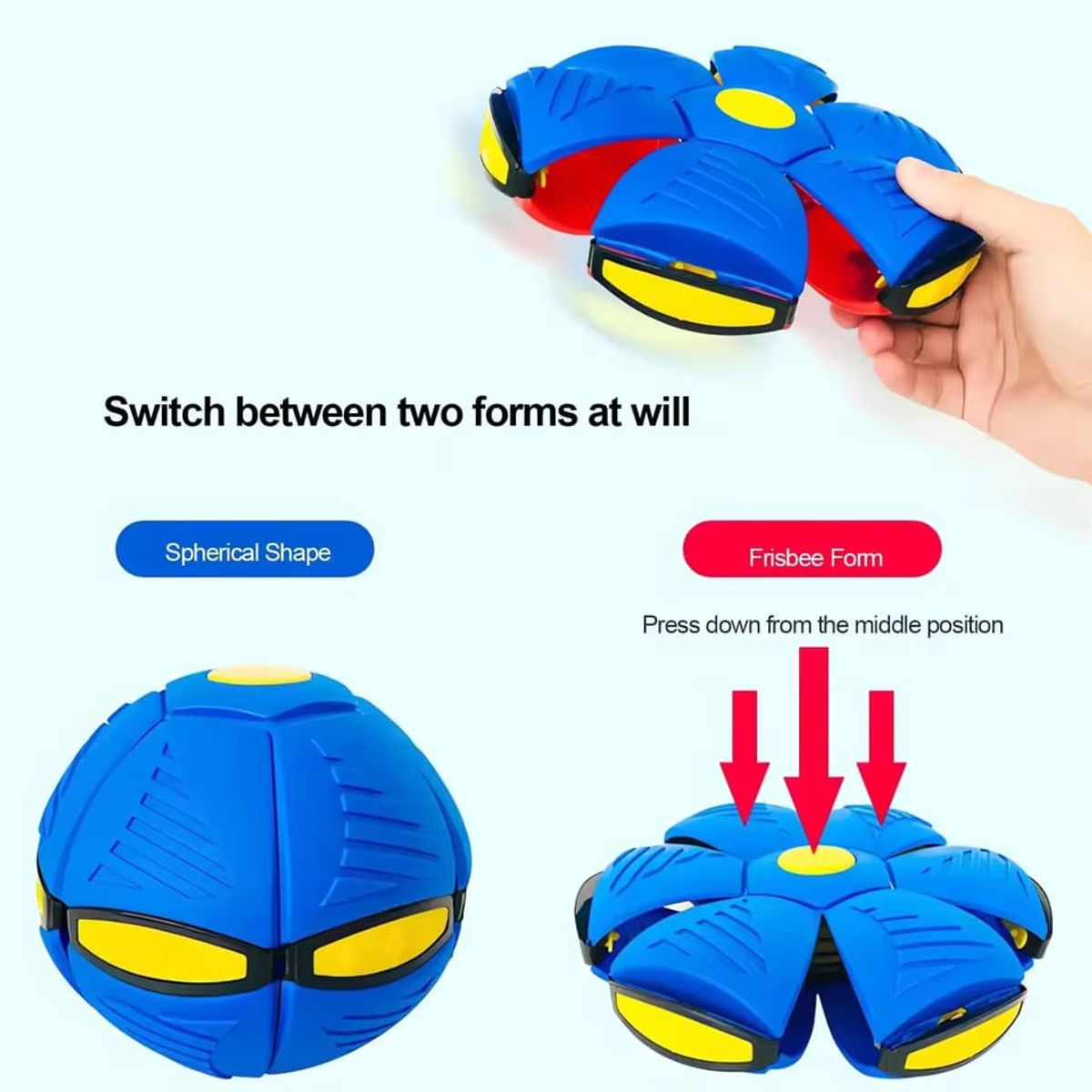 GENERICO - PELOTA  FLAT BALL CON LUCES ROSADA