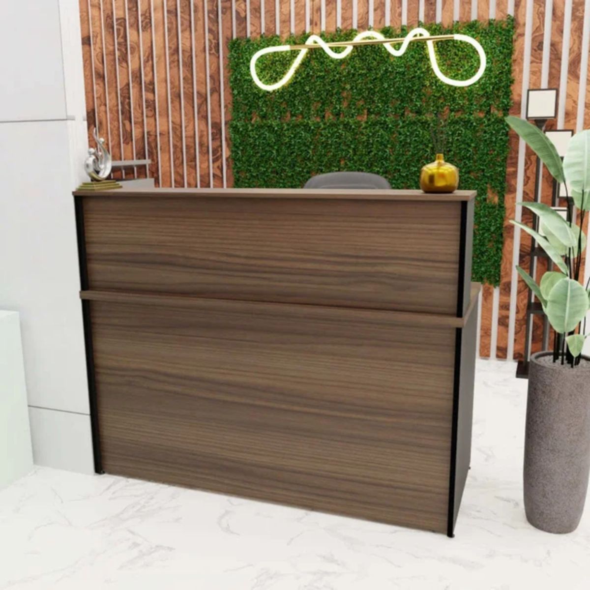 GENERICO - Escritorio de Recepción 120cm Nio Marrón y Negro R&R MUEBLES