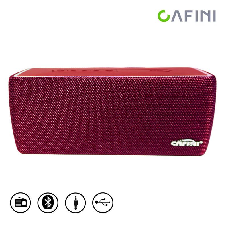 CAFINI - Parlante Portátil CAFINI Bluetooth USB Radio FI-S5479FM - ROJO