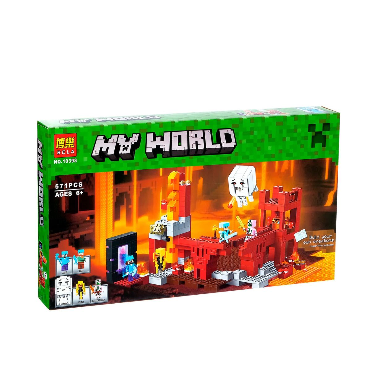 MINECRAFT - Bloques Construcción Minecraft La Fortaleza del Infierno My World 571 Pcs