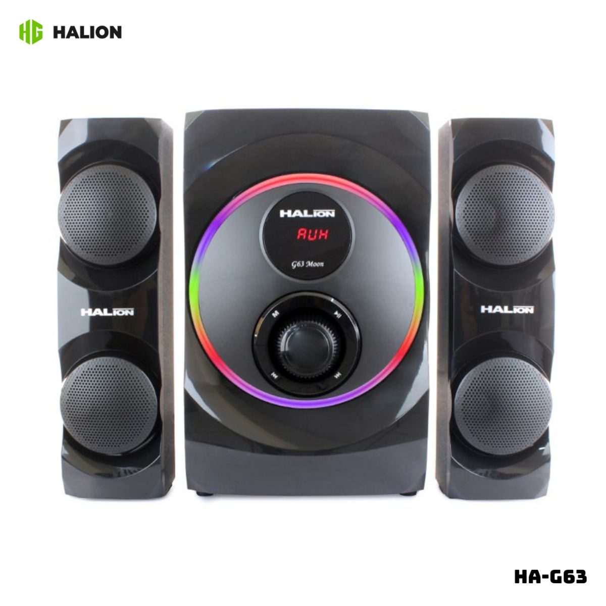 HALION - PARLANTES HALION MOON 2.1 LUZ LED - HA-G63