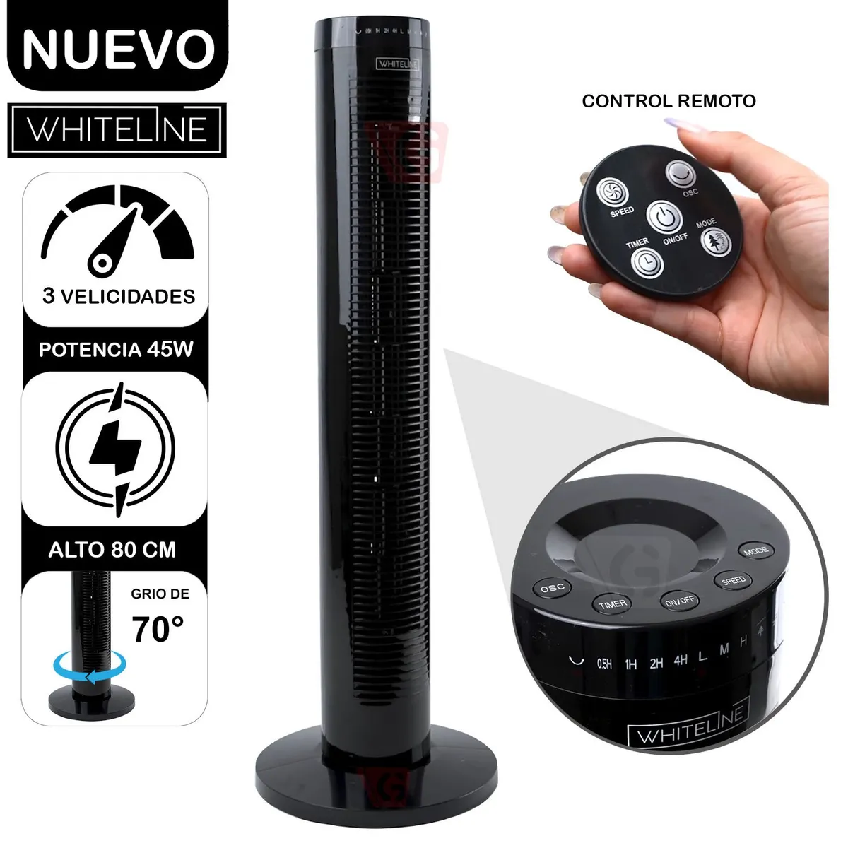 WHITELINE - Ventilador Torre Whiteline YF-T03214