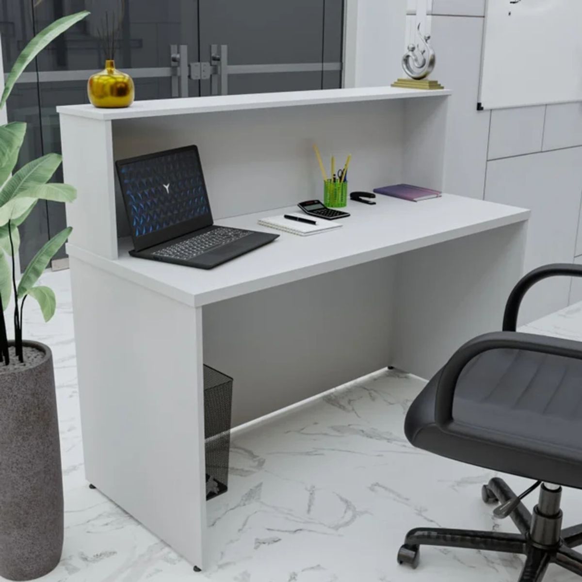 GENERICO - Escritorio de Recepción 120cm Nio Blanco R&R MUEBLES