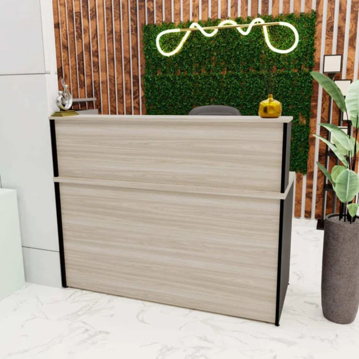 GENERICO - Escritorio de Recepción 120cm Nio Duna y Negro R&R MUEBLES