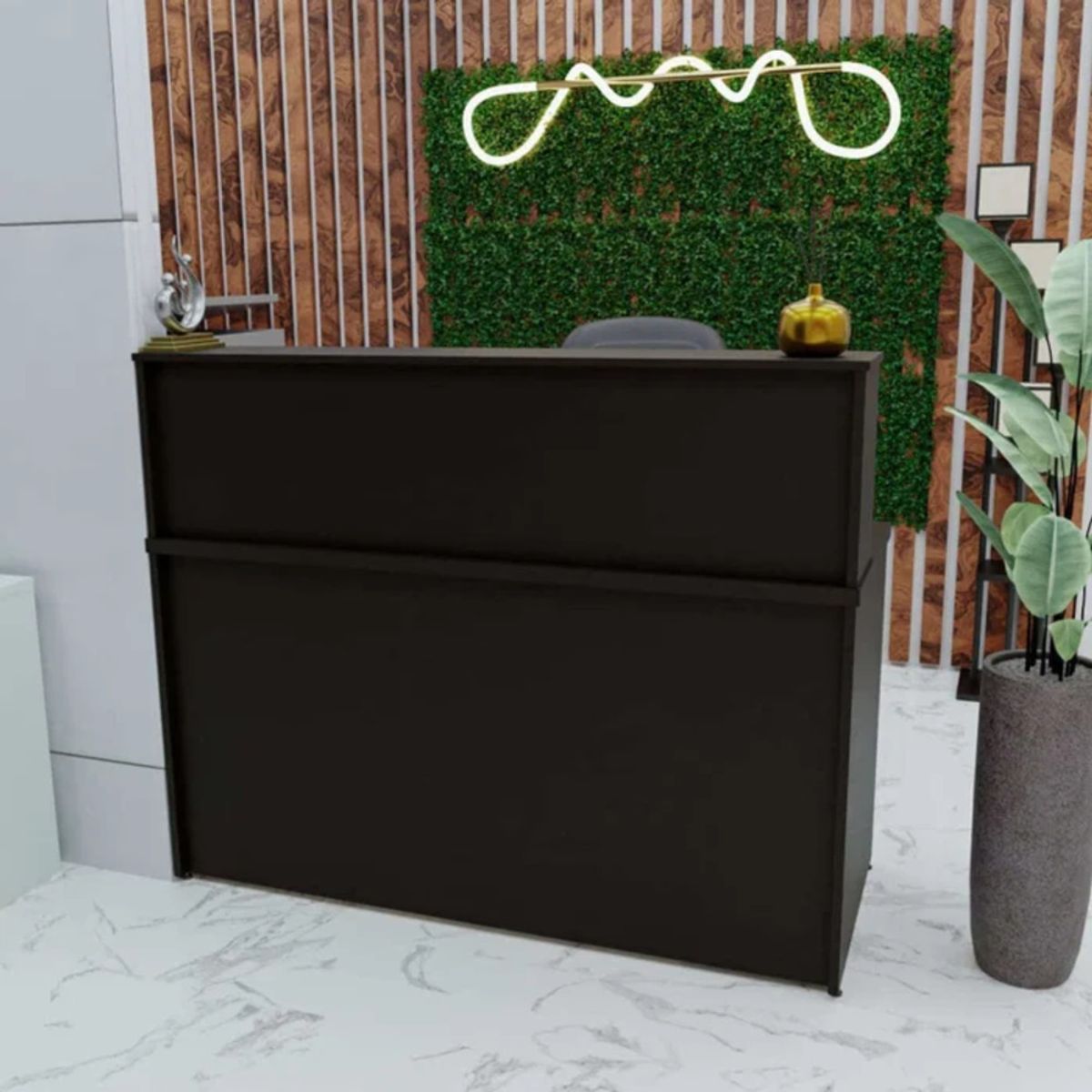 GENERICO - Escritorio de Recepción 120cm Nio Negro R&R MUEBLES