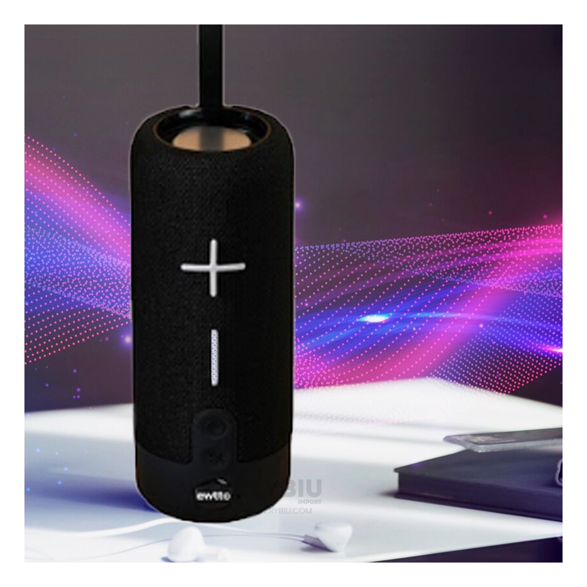 GENERICO - Altavoz Bonito de Color Negro Y+Post-it Adhesivos