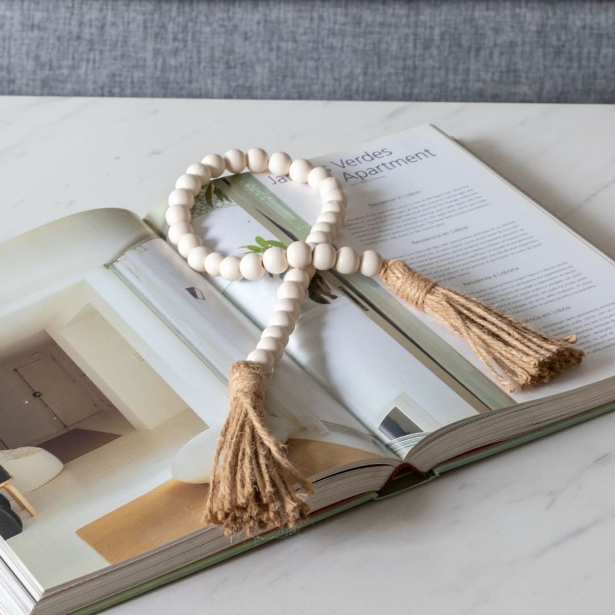 HOGARMAS - Collar de Mesa Decorativo Adorno Beige