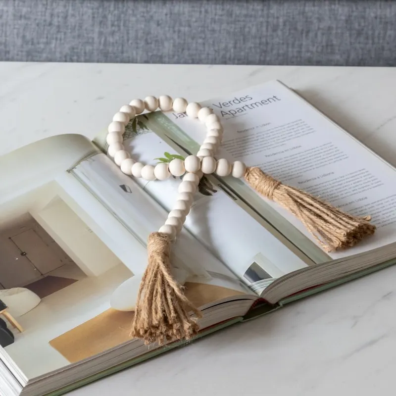 HOGARMAS - Collar de Mesa Decorativo Adorno Beige