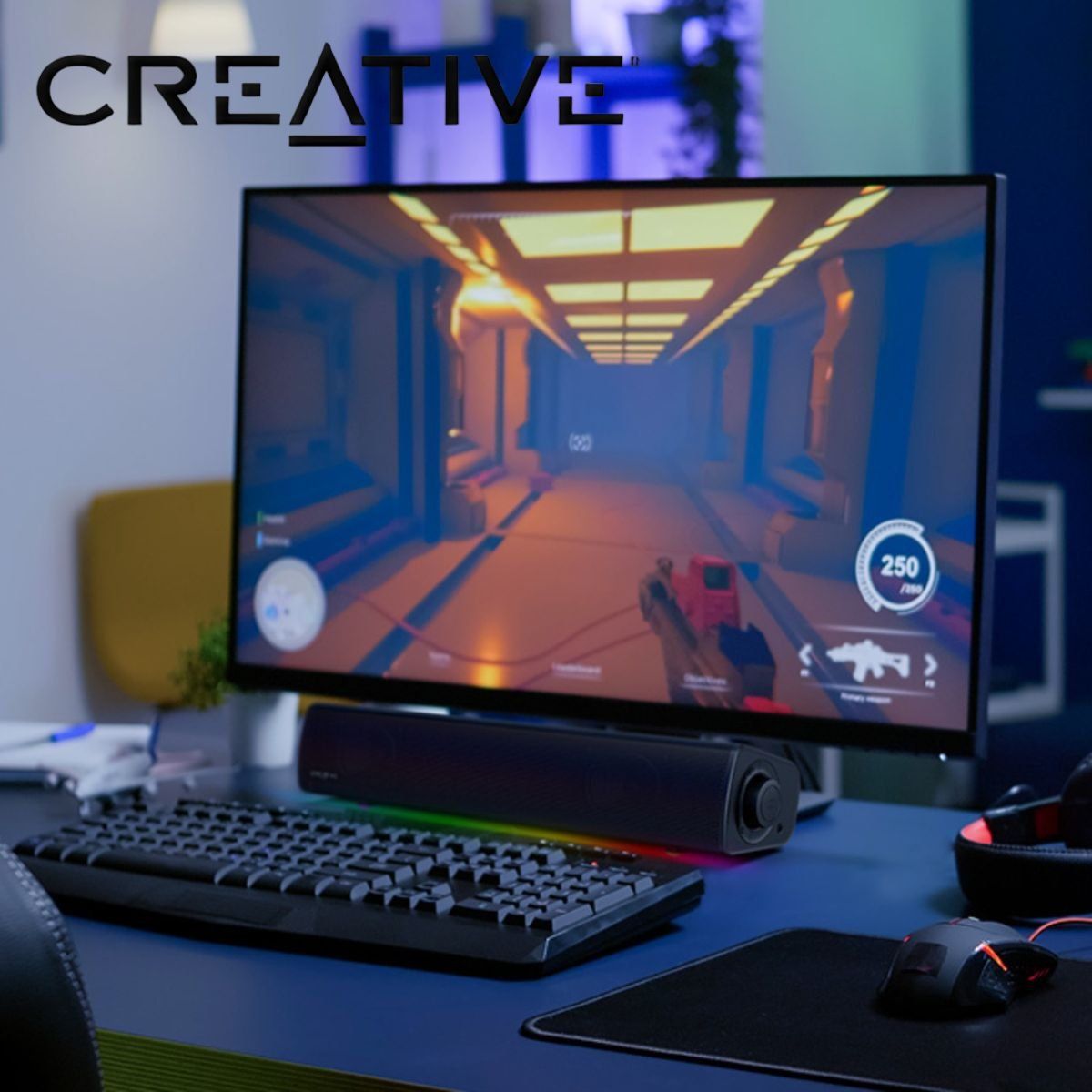 CREATIVE - PARLANTE CREATIVE GAMING SOUND BAR GS3 RGB 24W