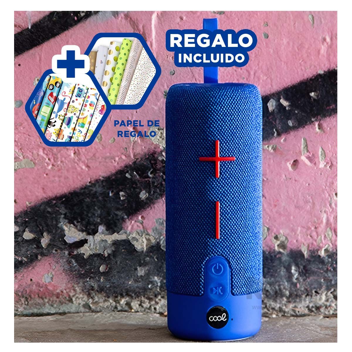 GENERICO - Altavoz Facil de Manejar Color Azul Y+Envoltorio de Regalo