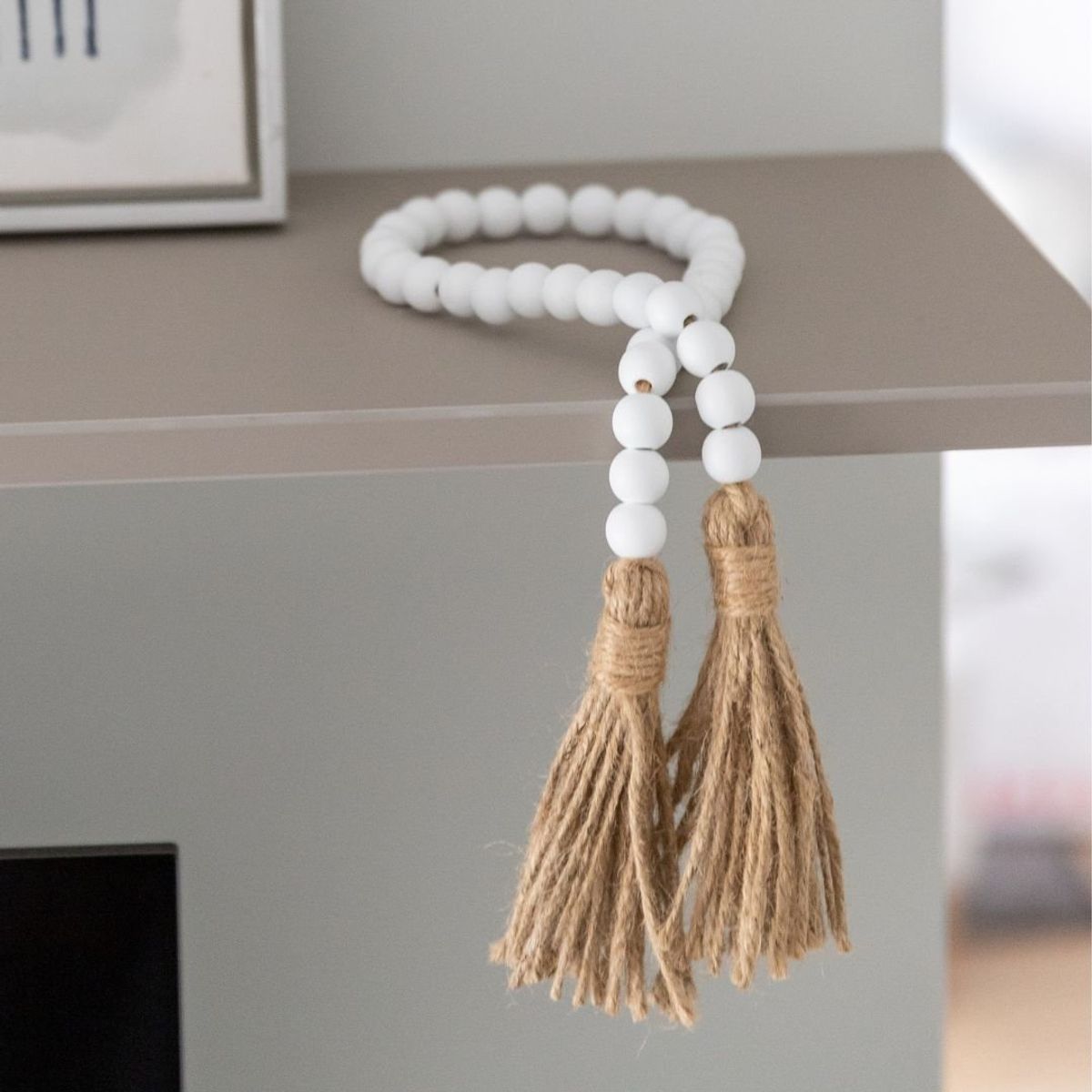 HOGARMAS - Collar de Mesa Decorativo Adorno Blanco