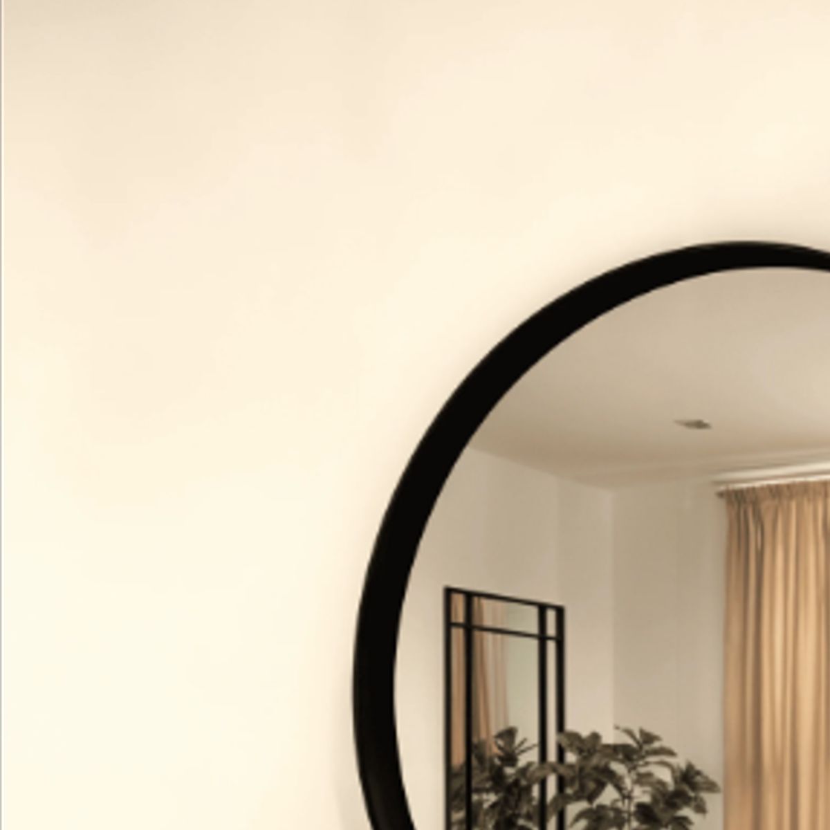 GENERICO - Espejo Redondo de Fierro Negro de 80x80CM