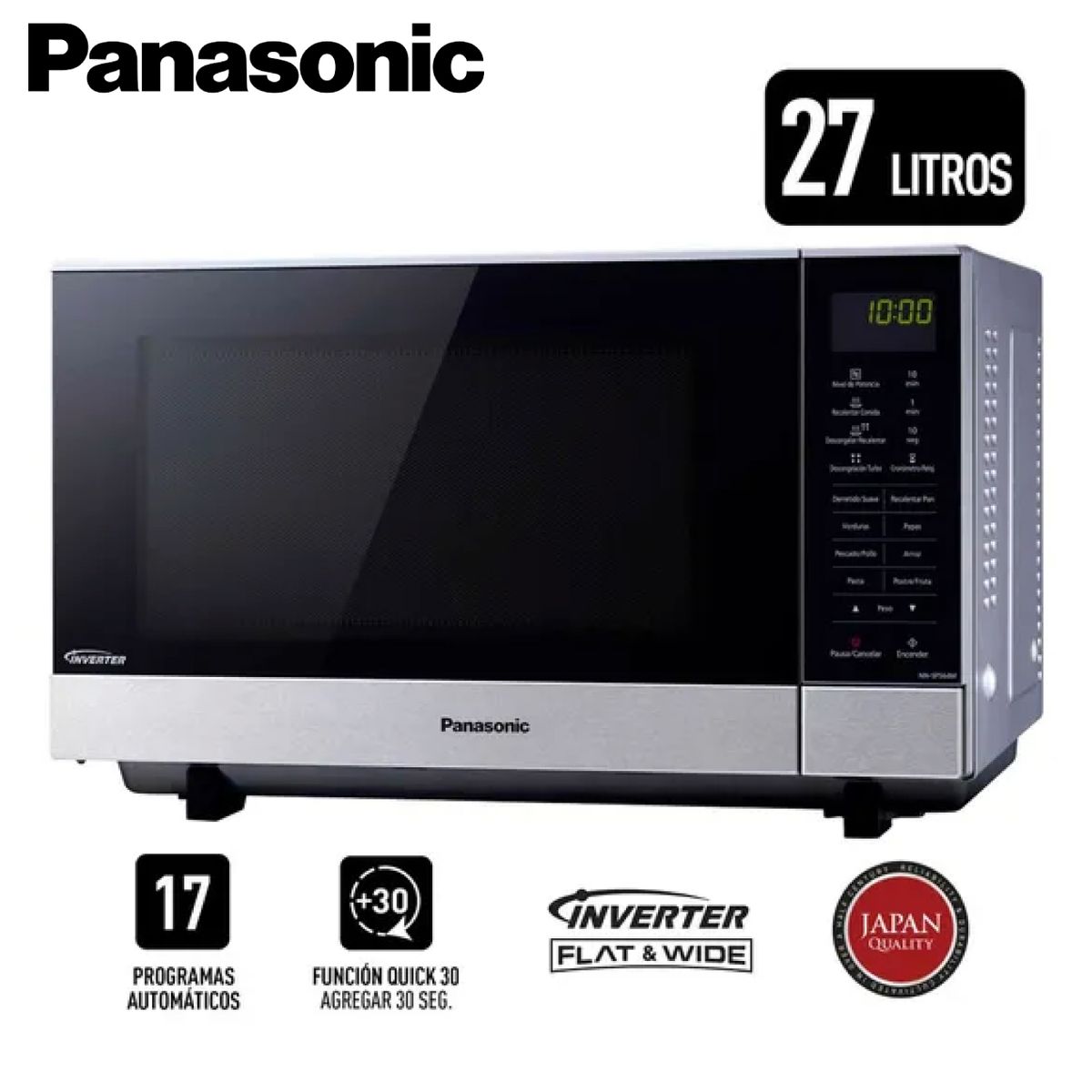 Panasonic - Horno microondas Panasonic NN-SF564MRPM 27L
