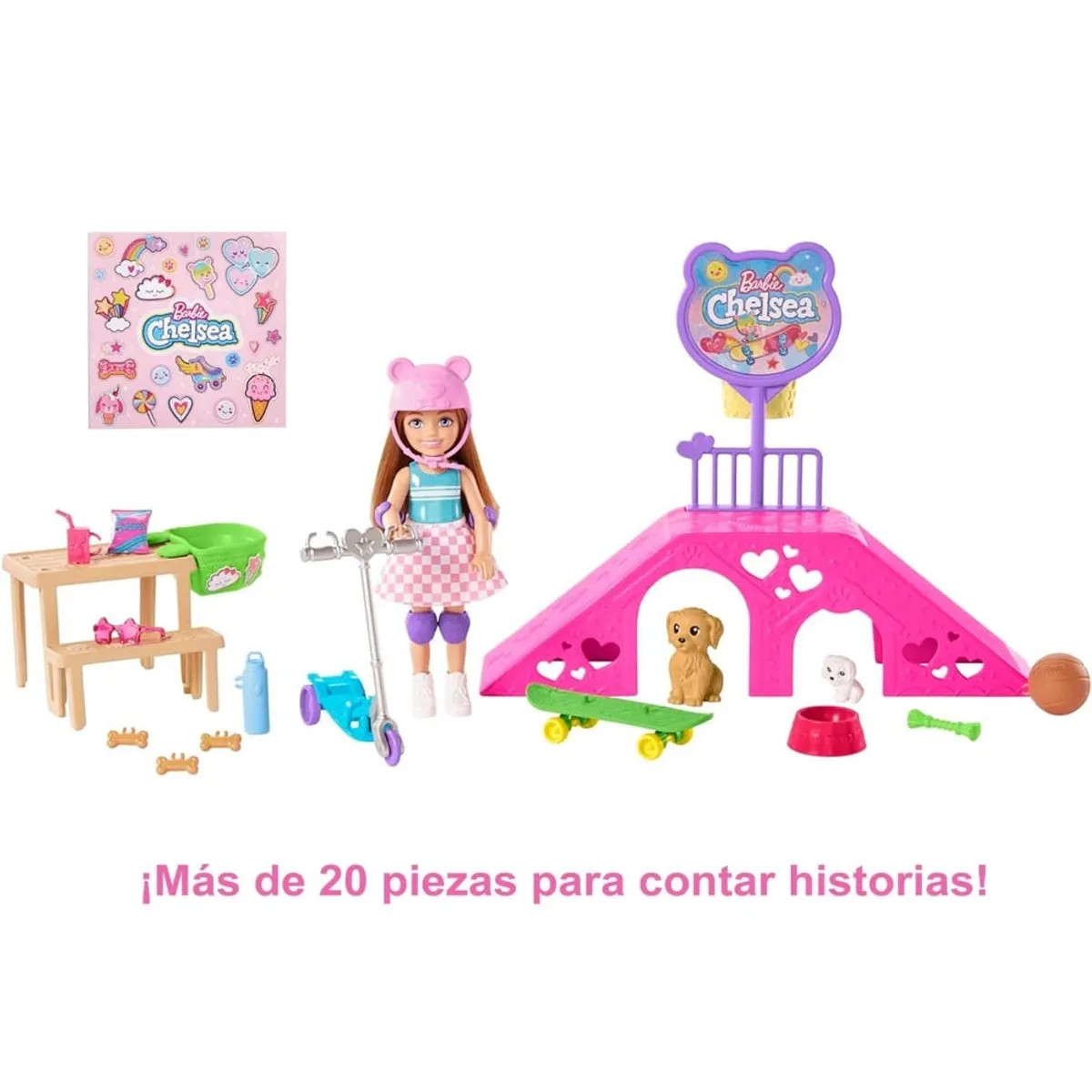 BARBIE - Barbie Chelsea Pista de Patinaje con 15 Accesorios
