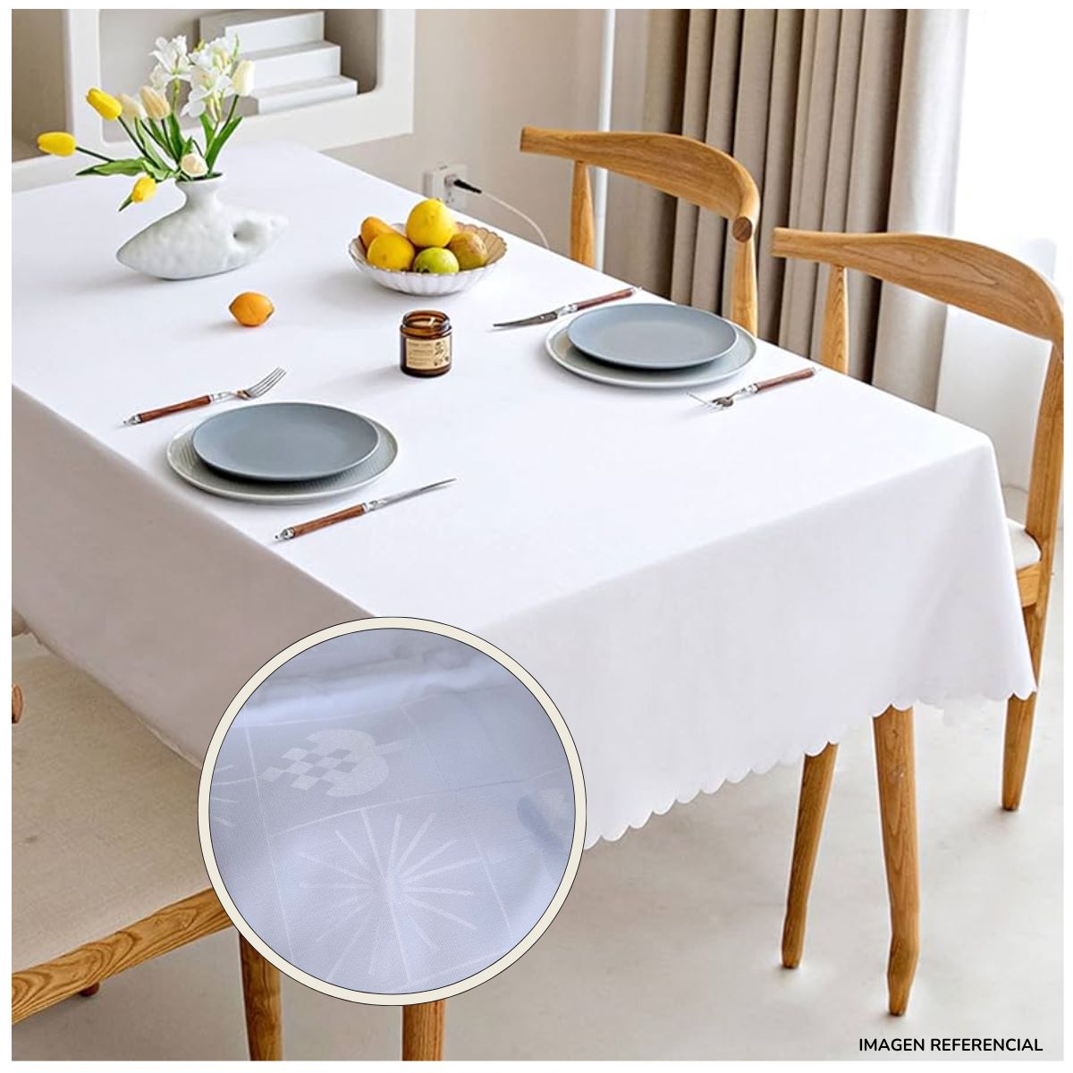 INSPIRA MARKET - Mantel de Mesa Estampado Rectangular 140cm x 250cm