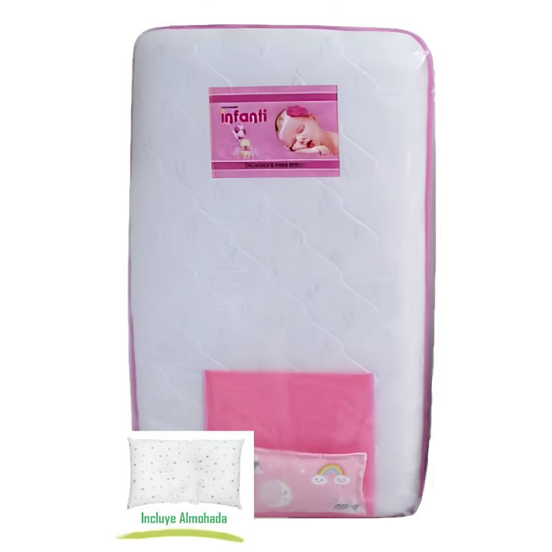 GENERICO - Colchón de bebe Fino Con Cambiador para Pack and Play Rosa
