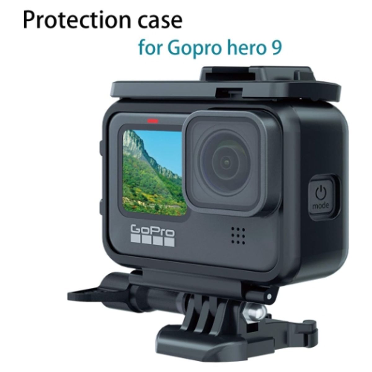 GENERICO - CASE PARA GO PRO 9, 10 y 11 con 2 zapatas.