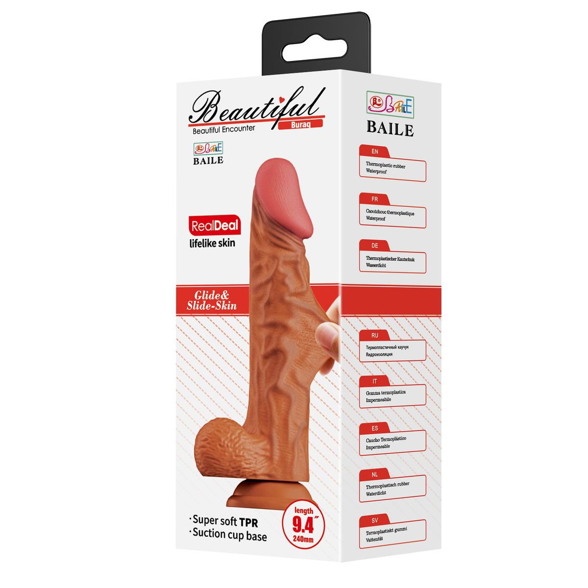 BAILE - Dildo Consolador Realista Texturizado Burag 24cm Ø 5cm