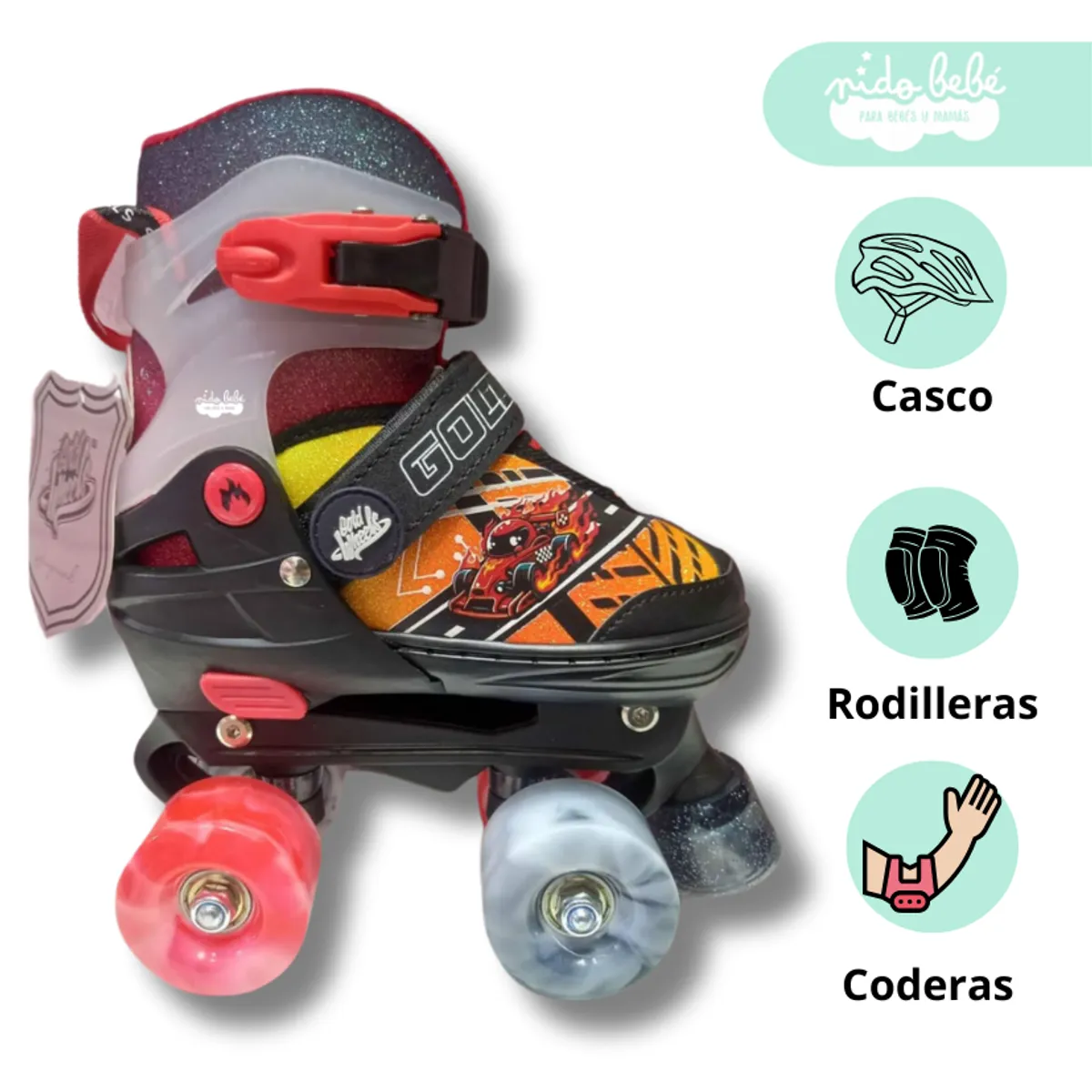 GENERICO - PATIN 4 RUEDAS PARA NIÑO CARRITO TALLA S