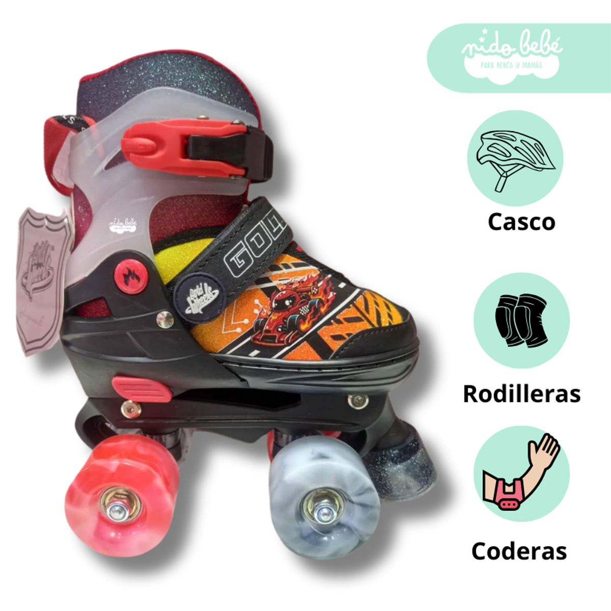 GENERICO - PATIN 4 RUEDAS PARA NIÑO CARRITO TALLA S