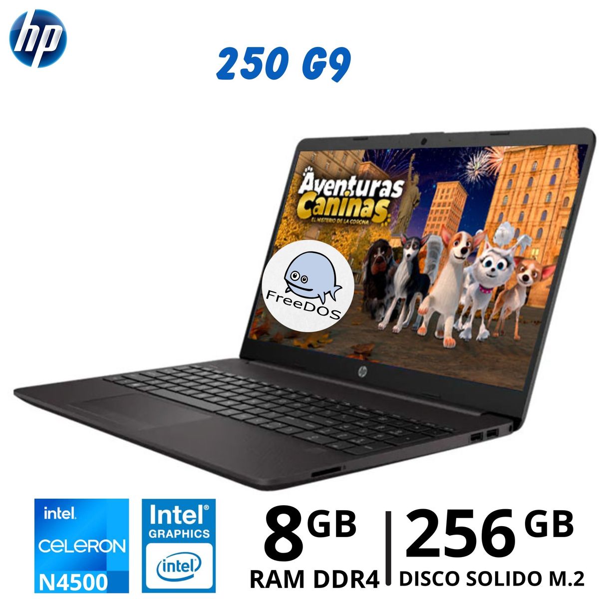 HP - Laptop 250 G9 Celeron 4500 15.6"HD, Ram 8Gb, SSD 256Gb, FreeDos,