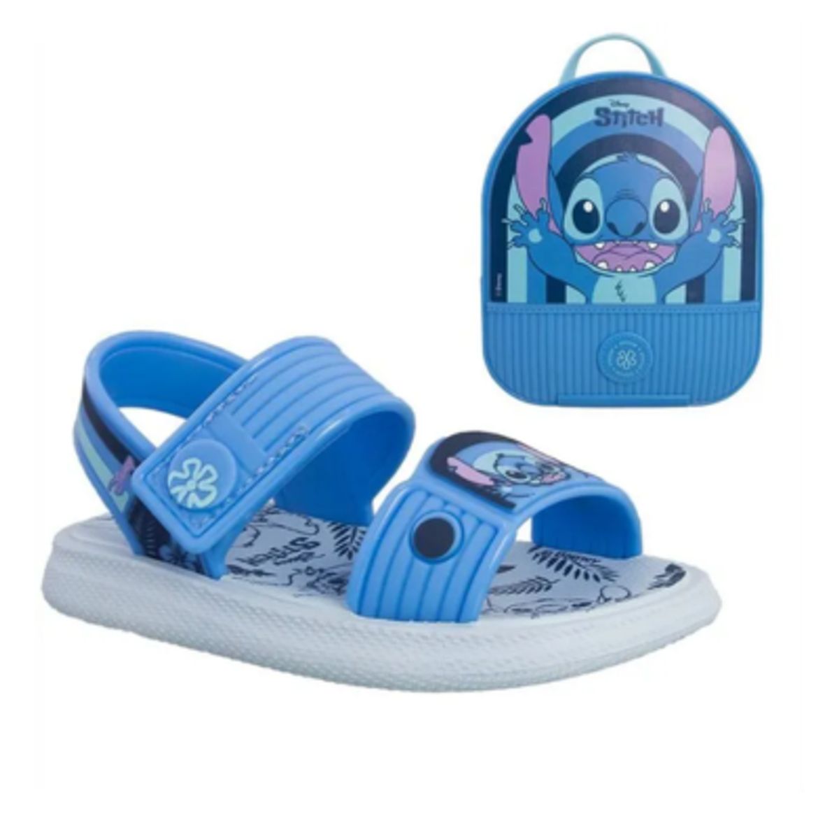 DISNEY - Mochila y Sandalias Deluxe Stitch Celeste Unisex