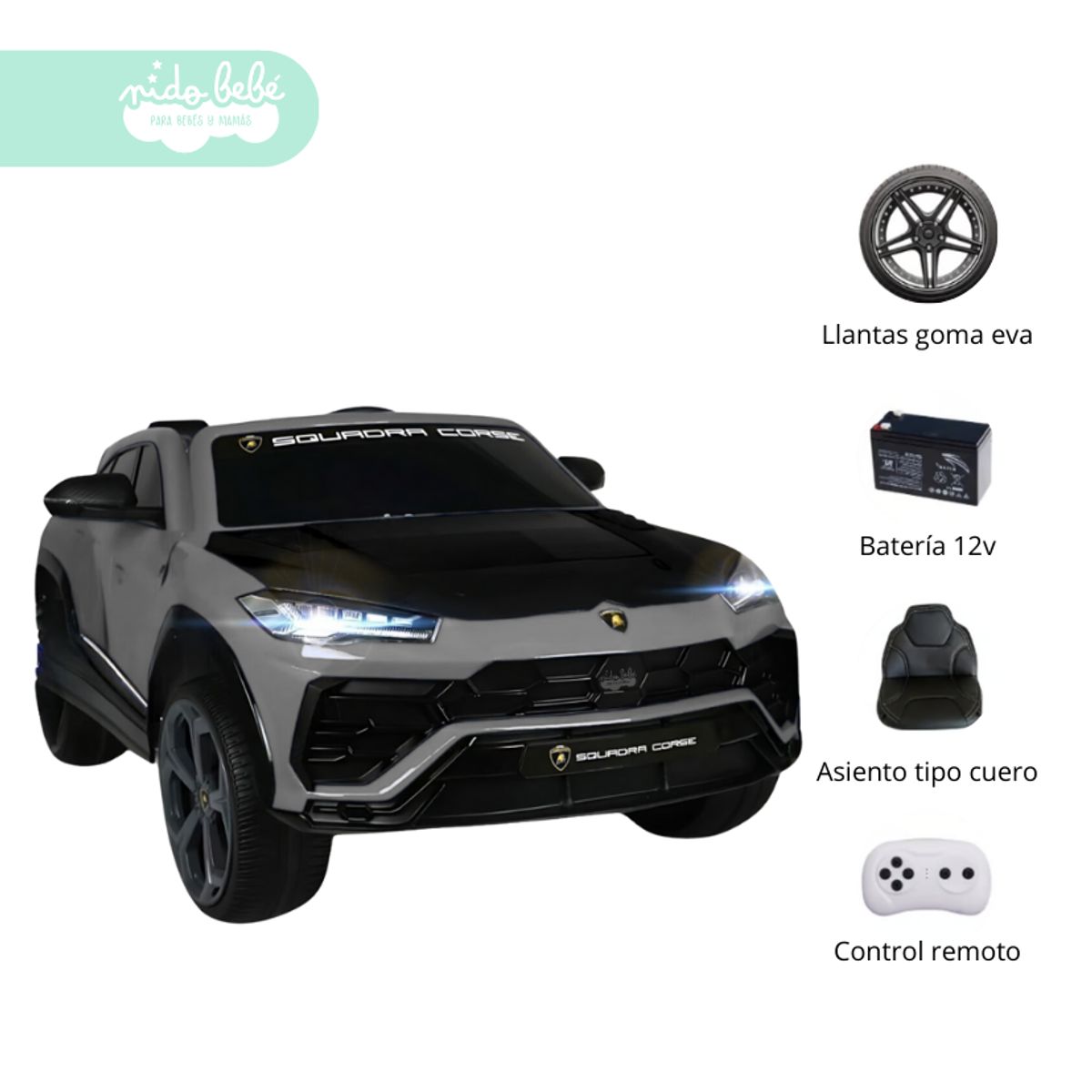 GENERICO - Camioneta a Batería para Niño DERECK Grey