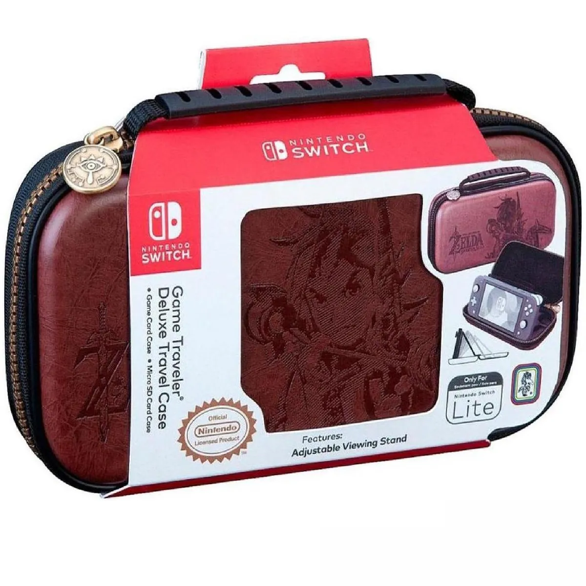 NINTENDO - ESTUCHE PARA NINTENDO SWITCH LITE LEGEND OF ZELDA BROWN