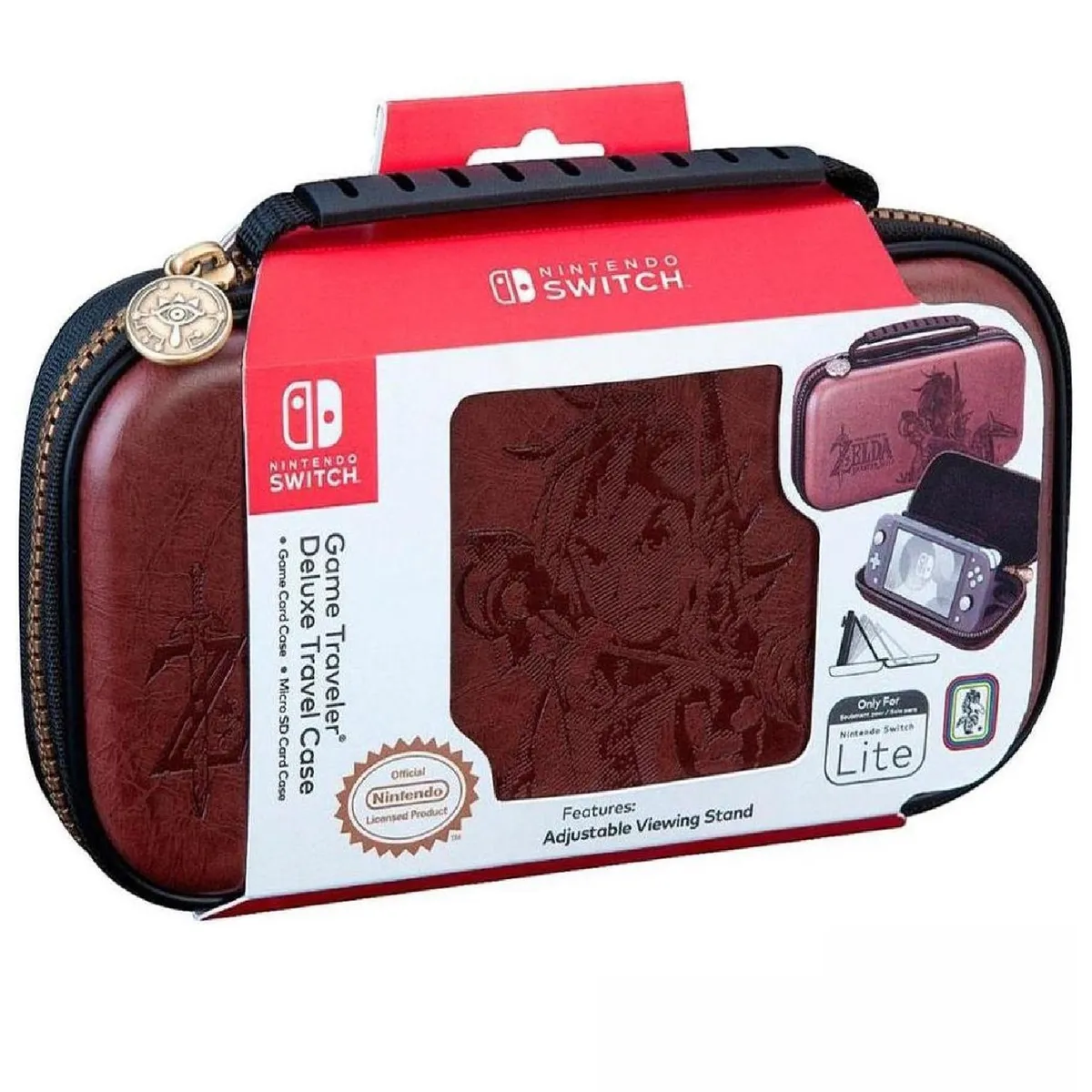 NINTENDO - ESTUCHE PARA NINTENDO SWITCH LITE LEGEND OF ZELDA BROWN