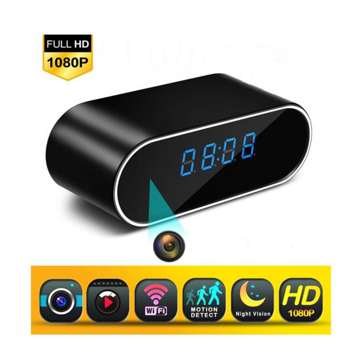 OEM - RELOJ DE MESA CAMARA 1080P  SOPORTA HASTA 128 GBS -VISION NOCTURNA