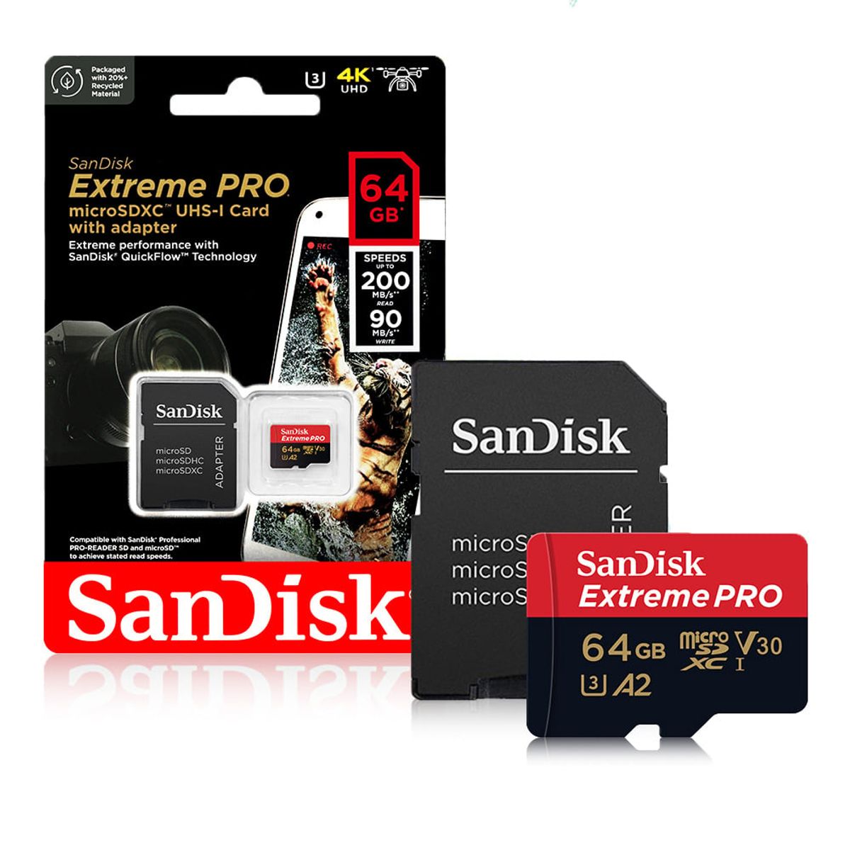SANDISK - Tarjeta memoria microsd sandisk extreme pro 64 gb 200 Mb/s