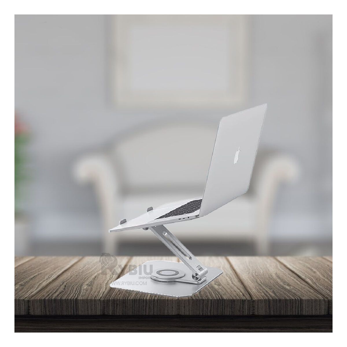 GENERICO - Soporte para Laptop de Metal Ergonomico en Color Plateado
