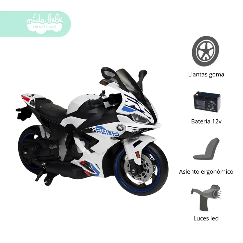 GENERICO - Moto a Batería para Niño Aguila Blanca