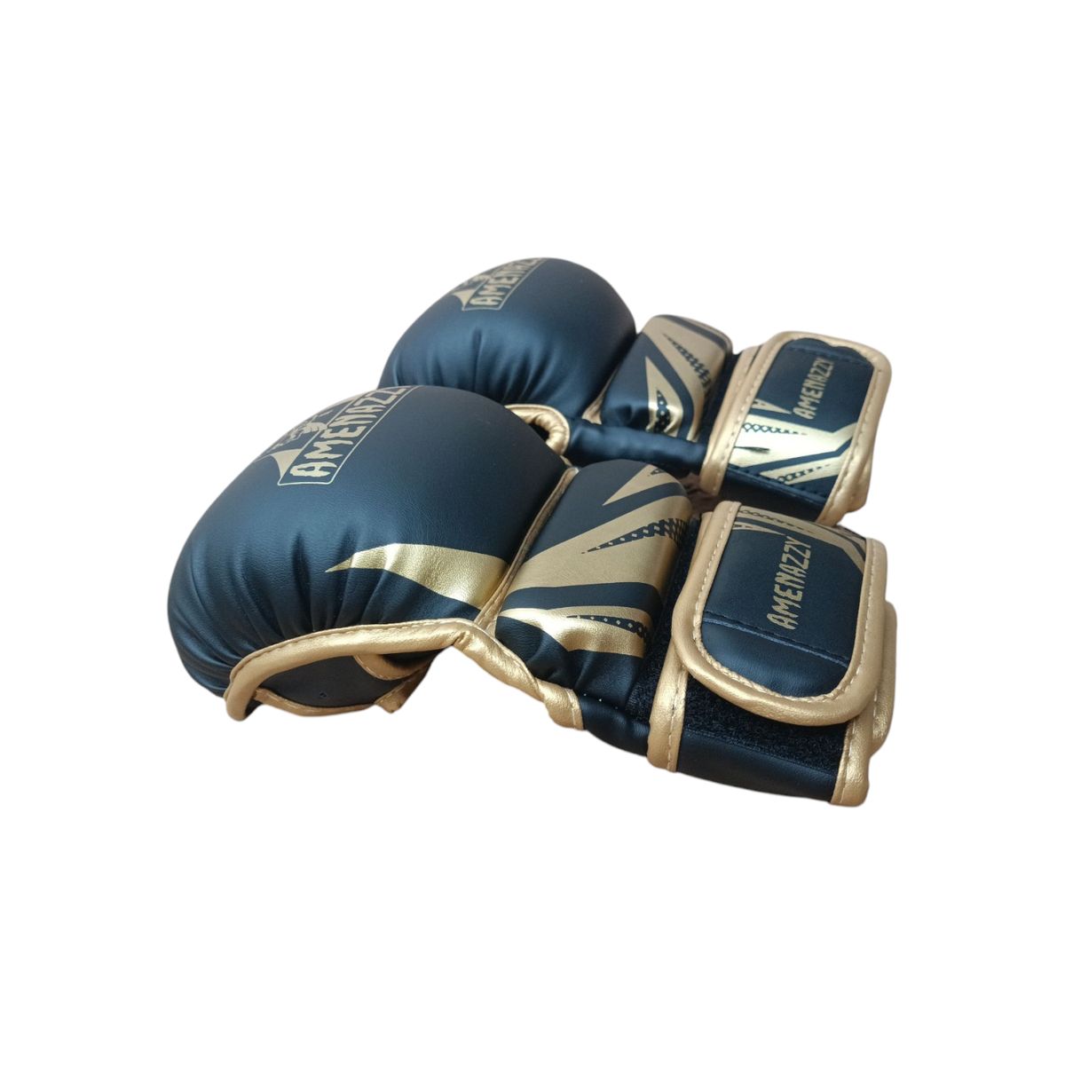 GENERICO - Guante Vale Todo Mma Lucha Kickboxing Negro Dorado Talla M