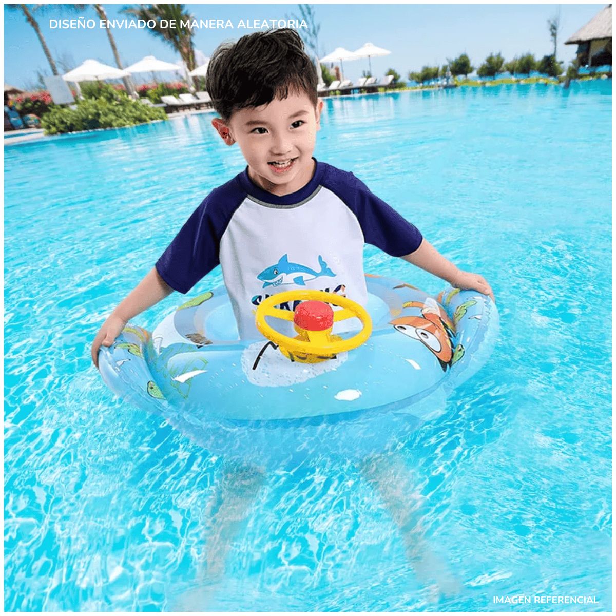 INSPIRA MARKET - Flotadores de piscina para Niños Diseño Aleatorio Celeste Azul
