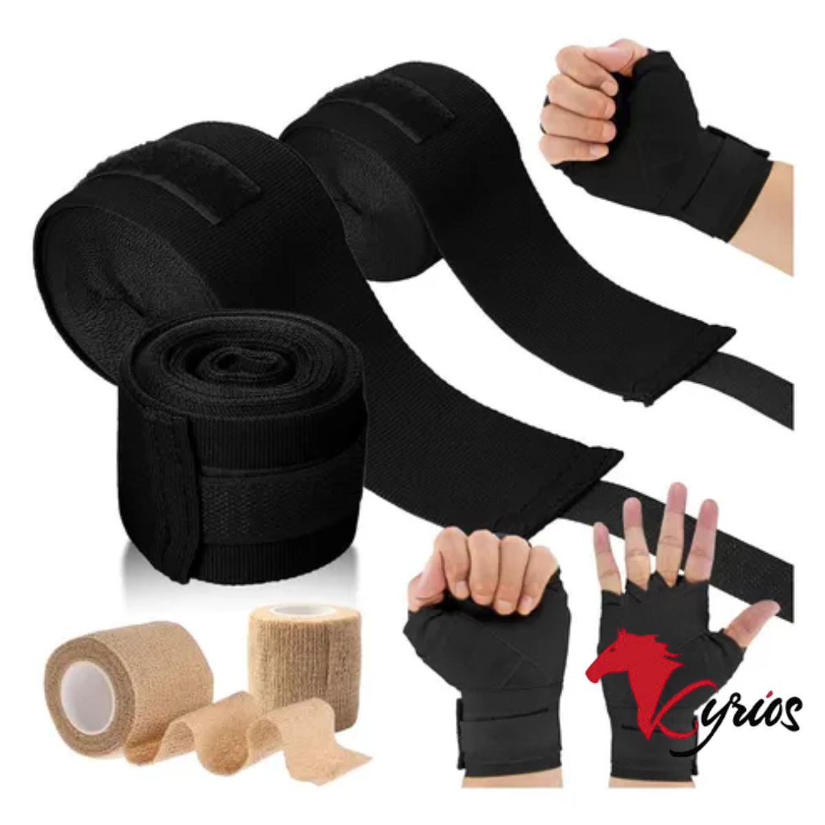 NO LOGO - Vendas De Box Uppercut Color Entero Negro