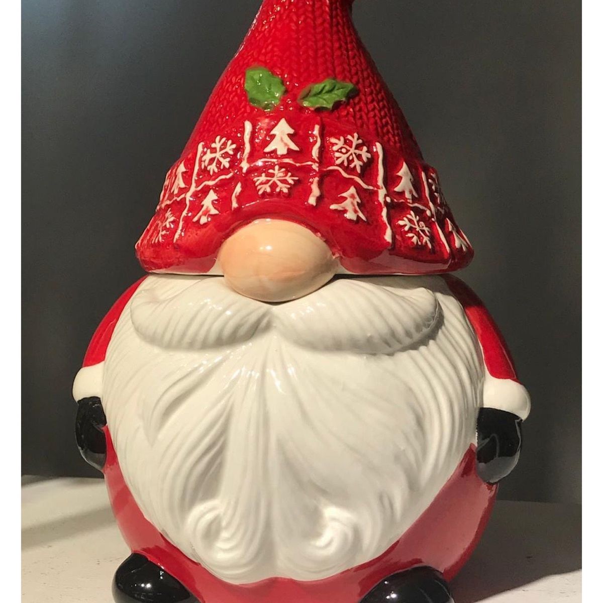 GENERICO - Bombonera galletero azucarera en forma de gnomo papanoel navideño