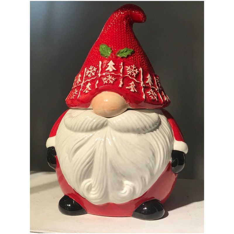 GENERICO - Bombonera galletero azucarera en forma de gnomo papanoel navideño