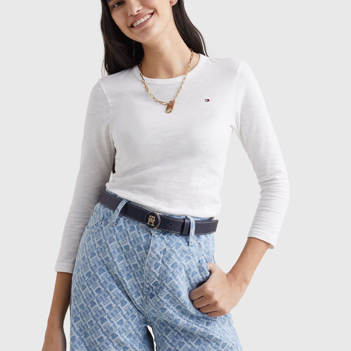 TOMMY HILFIGER - CAMISETA M/L 1985 SLIM SLUB OPEN-NK 3/4 SLV