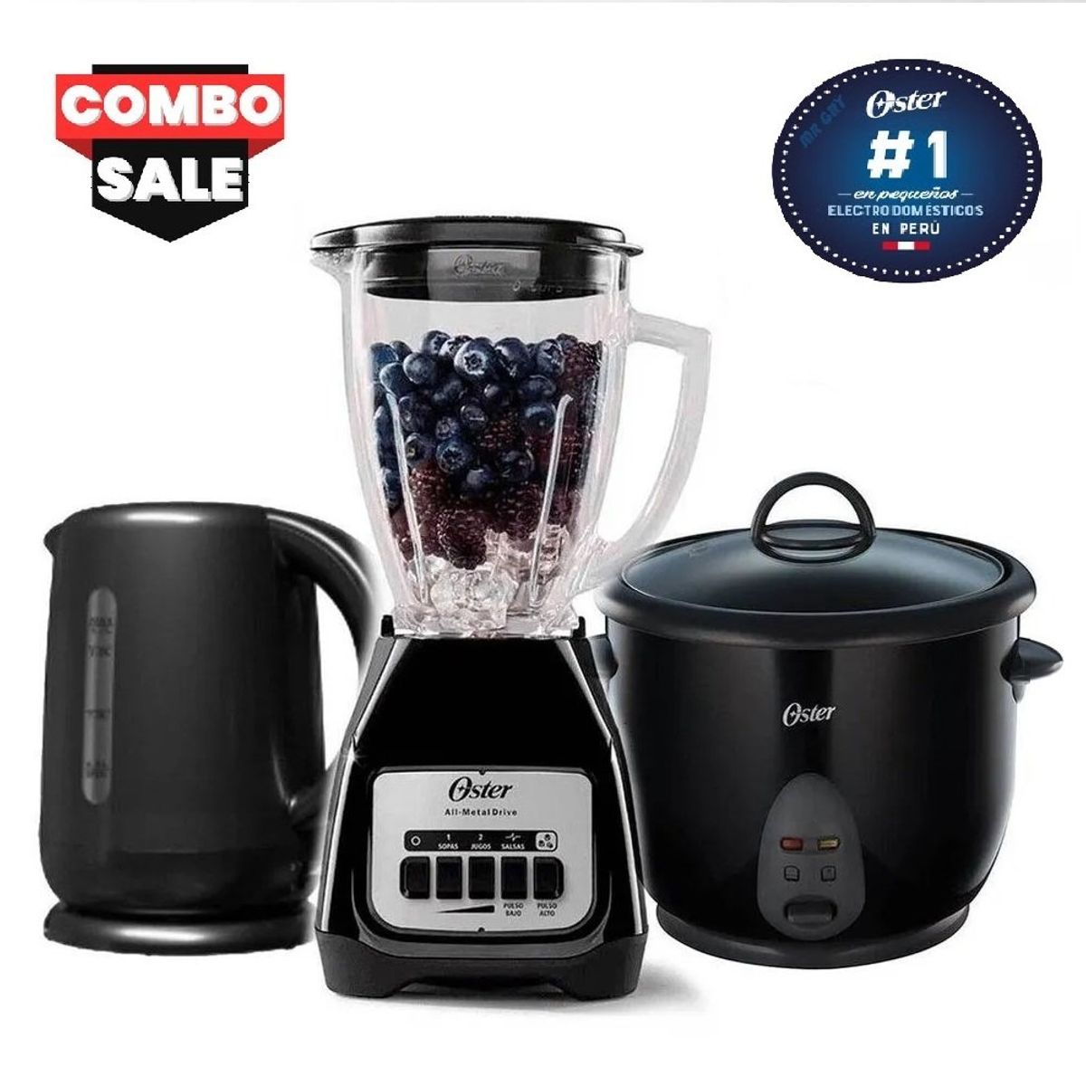 OSTER - TriCombo Oster Licuadora BPB +Olla Arrocera CKSTRC1700B +Hervidor